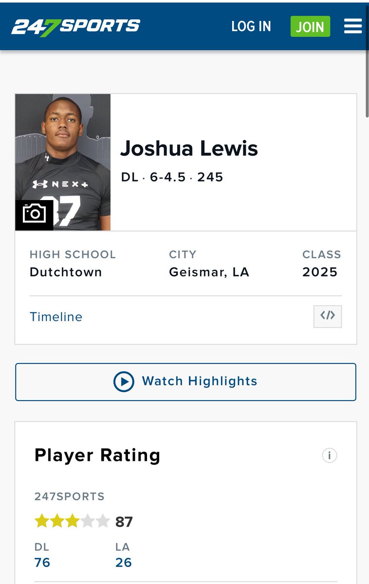 Blessed to be ranked a 3⭐️ by 247 sports @samspiegs @Rivals_Jeff @247Sports @JScruggs247 @gapanther @gabrieldbrooks @BrianDohn247 @RecruitLouisian @LSL_Sportsline @charrell2323 @DutchtownFB