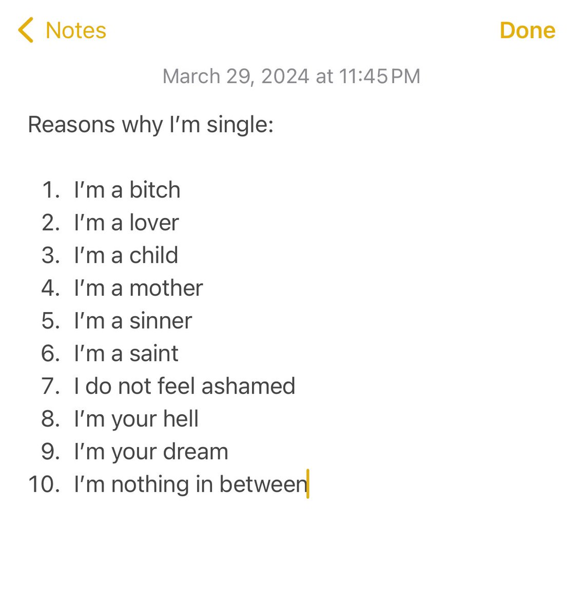 reasons why I’m single