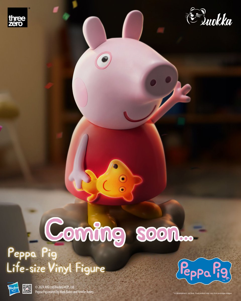 As we celebrate Children's Day this month, we have a BIG surprise for our young fans: the Peppa Pig Life-size Vinyl Figure! This special figure stands at an impressive height of approximately 93cm, making it our first-ever product in such a large scale! #PeppaPig #Peppa #toys