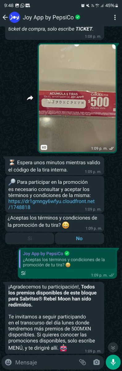 eriwooooow's tweet photo. @Profeco ayuda con este fraude de @PepsiMEX @Papas_Sabritas con su promoción que 2 veces he ganado y no reconocen mi premio y hay vigencia anexo fotos https://t.co/YecxdTdulV