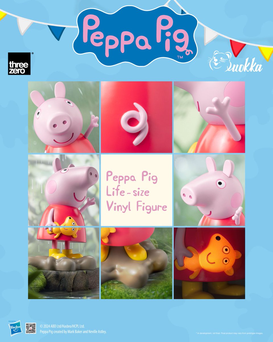 Officially licensed by Hasbro, the Peppa Pig Life-size Vinyl Figure from threezero is a special release that caters to fans of all ages! Standing tall at approximately 93cm, this is our first-ever product in such a large scale! #PeppaPig #Peppa #collectibles #figures #toys