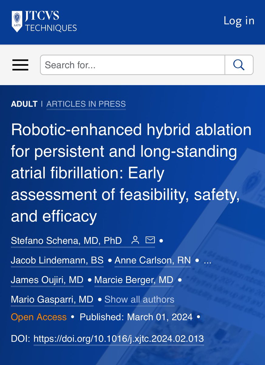 AF remains largely undertreated whether concomitant with structural indications or lone. It’s our duty, as surgeons, to look for and expand the treatment options pool. This is our newest experience: doi.org/10.1016/j.xjtc… @AATSJournals @AATSHQ @AtrialFib_US @AFib_Disease