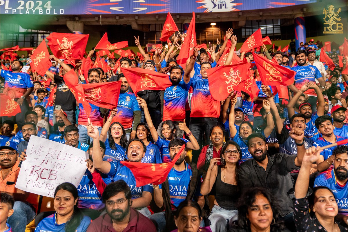 RCBTweets's tweet photo. Always behind us, always cheering for us! Thank you for the support, 12th Man Army. 👏🫡

We’ll be back better and stronger to entertain you and spread smiles. 🤗❤️

#PlayBold #ನಮ್ಮRCB #IPL2024 https://t.co/Nhg03u49W1