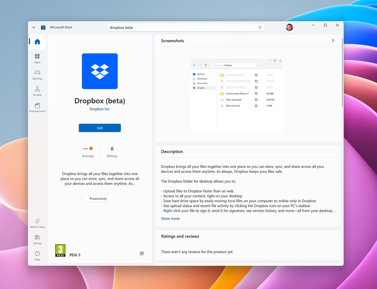 My friends and former coworkers at @Dropbox have just launched Dropbox for Desktop on the Microsoft Store! Welcome aboard! #Windows + #Dropbox = ❤️ apps.microsoft.com/detail/9nk4t08…