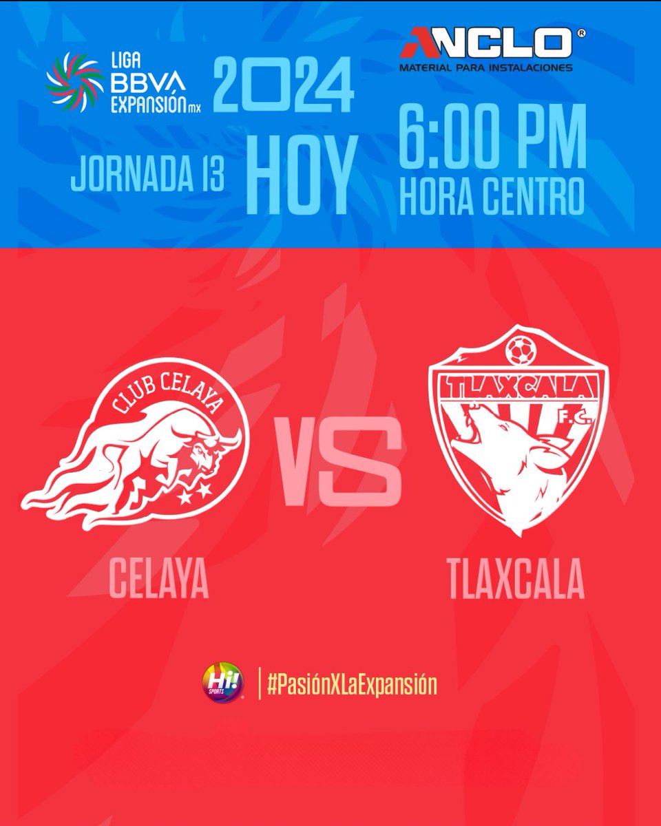 OSCAR SARMIENTO (@oscarsar85) on Twitter photo Es viernes de <a href="/LigaMXExpansion/">Liga BBVA Expansión MX</a> estaremos en el partido <a href="/TorosCelayaCD/">Club Celaya</a> vs <a href="/Coyotes_Oficial/">Tlaxcala F.C.</a> de la Jornada 13 , los esperamos <a href="/LuisTellez08/">Luis Tellez</a> <a href="/cesar_villaluz/">César Villaluz OFICIAL</a> <a href="/OSCARSAR85/">OSCAR SARMIENTO</a>
Nos vemos a las 6:00 pm en <a href="/HiSportsTV/">Hi! Sports TV</a>.
<a href="/skymexico/">Sky México</a> canal 564
<a href="/izzi_mx/">izzi telecom</a> canal 532
<a href="/totalplaymx/">Totalplay</a> canal 517 Es viernes de <a href="/LigaMXExpansion/">Liga BBVA Expansión MX</a> estaremos en el partido <a href="/TorosCelayaCD/">Club Celaya</a> vs <a href="/Coyotes_Oficial/">Tlaxcala F.C.</a> de la Jornada 13 , los esperamos <a href="/LuisTellez08/">Luis Tellez</a> <a href="/cesar_villaluz/">César Villaluz OFICIAL</a> <a href="/OSCARSAR85/">OSCAR SARMIENTO</a>
Nos vemos a las 6:00 pm en <a href="/HiSportsTV/">Hi! Sports TV</a>.
<a href="/skymexico/">Sky México</a> canal 564
<a href="/izzi_mx/">izzi telecom</a> canal 532
<a href="/totalplaymx/">Totalplay</a> canal 517
