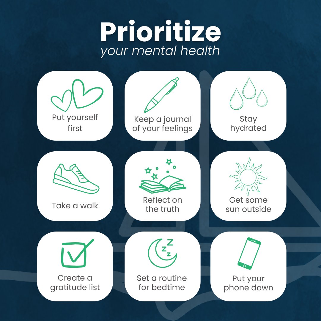 How many of these are you currently prioritizing in your day-to-day?

#WellnessTogether #SchoolMentalHealth #MentalHealthAwareness #MentalHealth #StudentMentalHealth