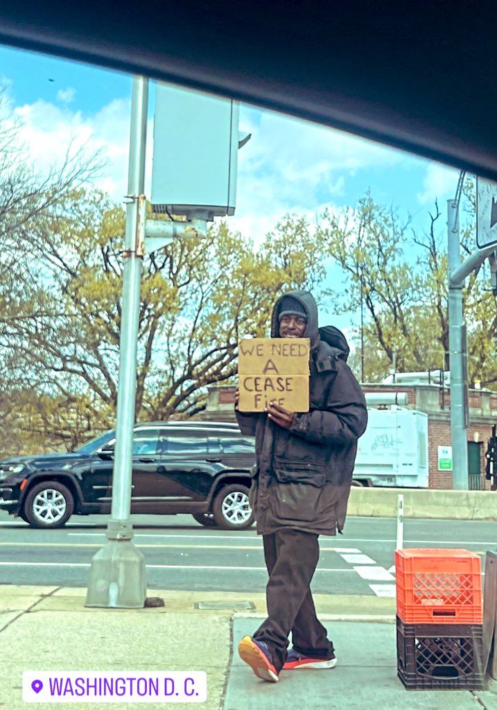 A lone protester in Washington D.C.