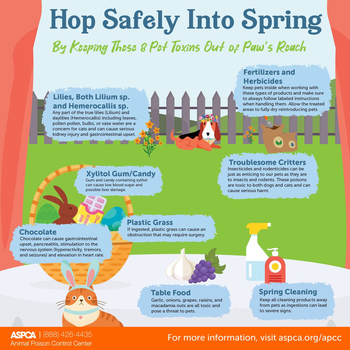 Hop safely into spring! Share these tips with your community to ensure everyone has a happy and safe holiday weekend. 🐰🌷🥚 #PreventPetPoisonings #PetSafety #APCC #ASPCA #AnimalWelfare #PetSafety #VetMed