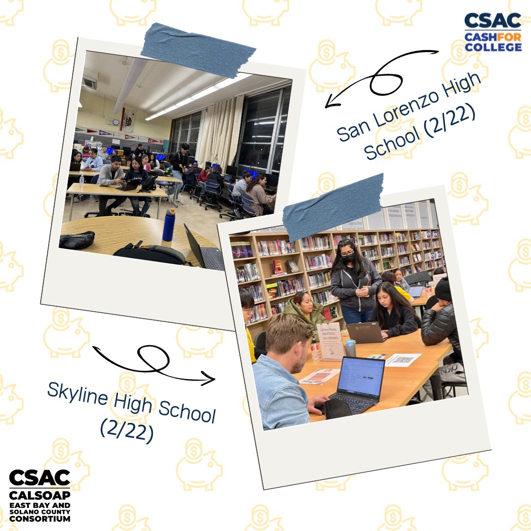 During February, we had 45 Cash for College workshops at various schools around the Bay Area. We helped a total of 857 students and families fill out the FAFSA and the CA Dream Act Application. Check out these 4 workshops from the second half of February! #ebscc #ebc #csac