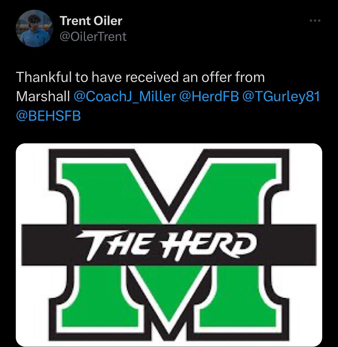 Congrats @OilerTrent on the @HerdFB offer!!! We get #offers & #results at Torigurley.com Sign Up Now!!!