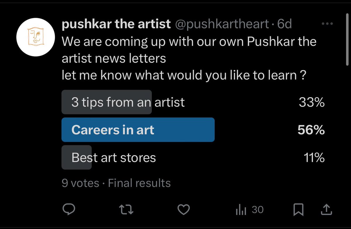pushkartheart's tweet photo. It seems everyone wants to take art seriously. Get ready for our first newsletter. Coming this Saturday!! 

#newsletter #art #artist #careers https://t.co/yjgBgWjaPs