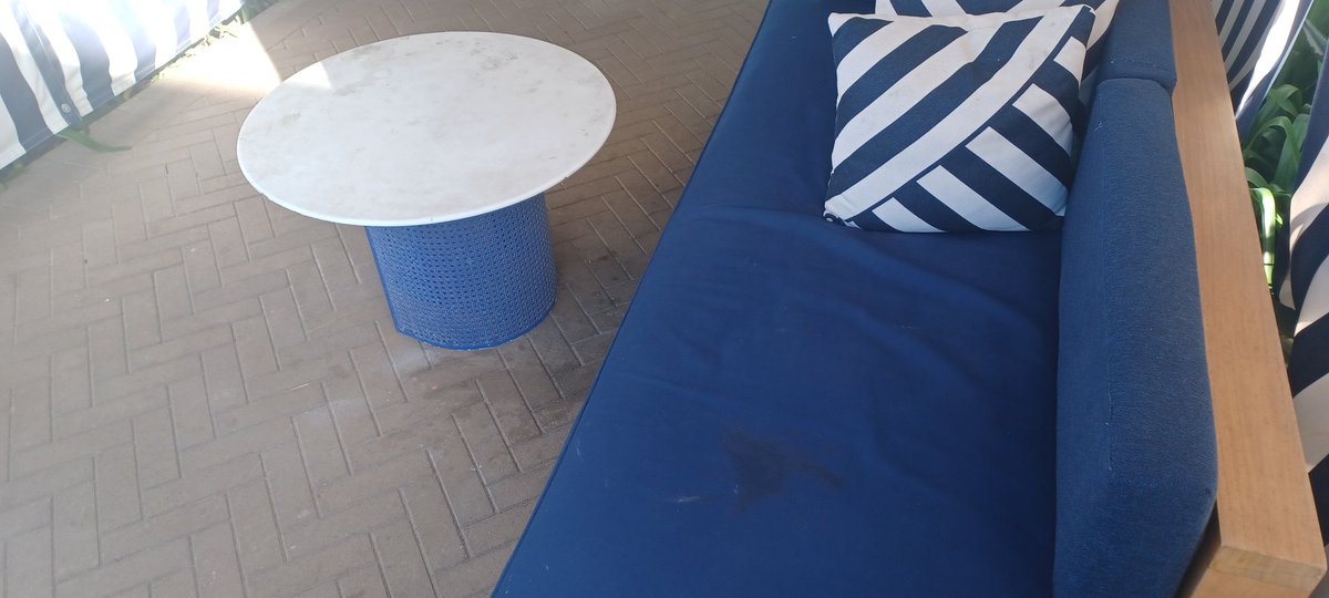 Staying in cabana room at Hotel del Coronado there is more stains and dirt on the furniture than Ive ever seen before at a Hotel. Is the steam vacuum not working?
