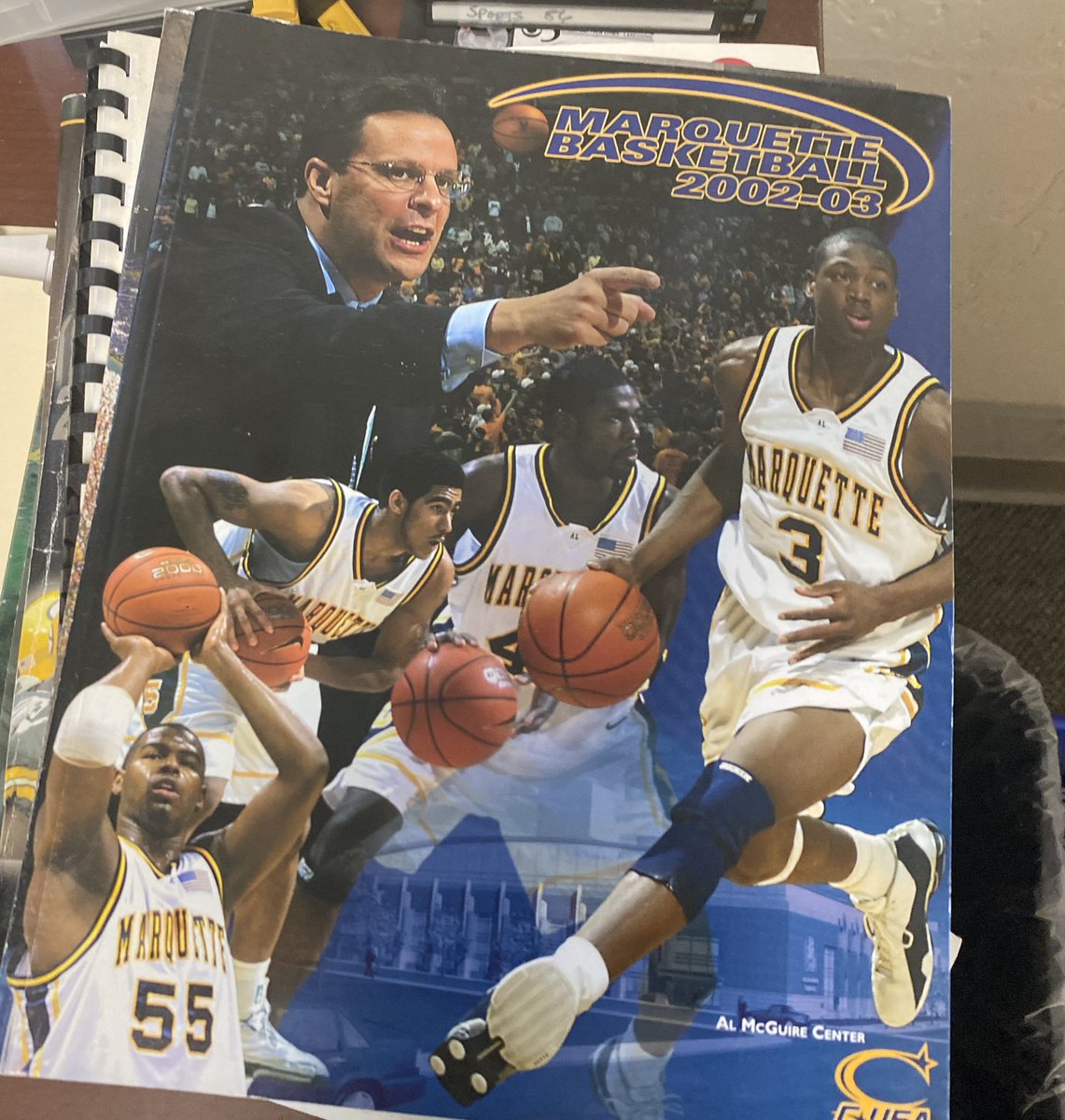 Ok. Got to break this old media guide out for some Marquette rally time… @brutus_87to98 @muathletics @MarquetteMBB @mubbnation @GoldenEagles247 @TappingTheKeg @BE_GoldenEagle @nathanmarzion @DwyaneWade @DienerTravis