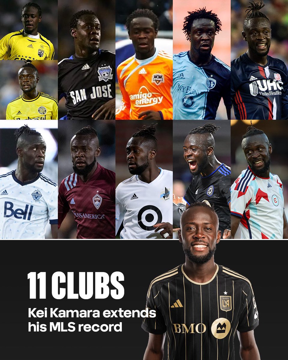 Legendary. @KeiKamara signs for a record 11th MLS club!