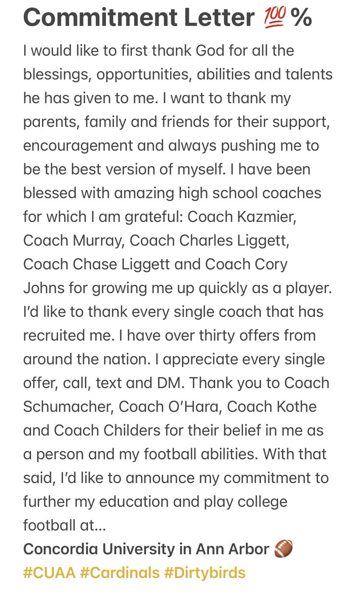 Chase Murray (@chasemurraynct) on Twitter photo 100% ALL IN! Committed! Recruitment closed #CUAA #Cardinals #Dirtybirds <a href="/CoachKaz352/">Coach Kaz</a> <a href="/CoachSchu44/">Joshua Schumacher</a> <a href="/Coach_COHara/">Caleb O'Hara</a> <a href="/cucardinalcoach/">Chance Childers</a> <a href="/CUAA_Football/">Concordia Football</a> <a href="/Andy_Villamarzo/">Andy Villamarzo</a> <a href="/larryblustein/">Blustein Recruiting</a> <a href="/FlaHSFootball/">FloridaHSFootball.com</a> <a href="/HernandoCtyFB/">HernandoCountyFB</a> <a href="/Dwight_XOS/">Dwight Thomas - Catapult Sports</a> <a href="/PrepRedzoneFL/">Prep Redzone Florida</a> <a href="/DanLaForestFB/">Dan LaForest 🏈</a> <a href="/in_huddle/">InTheHuddleScouting</a> <a href="/AGEDITS32/">AG Edits</a> 100% ALL IN! Committed! Recruitment closed #CUAA #Cardinals #Dirtybirds <a href="/CoachKaz352/">Coach Kaz</a> <a href="/CoachSchu44/">Joshua Schumacher</a> <a href="/Coach_COHara/">Caleb O'Hara</a> <a href="/cucardinalcoach/">Chance Childers</a> <a href="/CUAA_Football/">Concordia Football</a> <a href="/Andy_Villamarzo/">Andy Villamarzo</a> <a href="/larryblustein/">Blustein Recruiting</a> <a href="/FlaHSFootball/">FloridaHSFootball.com</a> <a href="/HernandoCtyFB/">HernandoCountyFB</a> <a href="/Dwight_XOS/">Dwight Thomas - Catapult Sports</a> <a href="/PrepRedzoneFL/">Prep Redzone Florida</a> <a href="/DanLaForestFB/">Dan LaForest 🏈</a> <a href="/in_huddle/">InTheHuddleScouting</a> <a href="/AGEDITS32/">AG Edits</a>