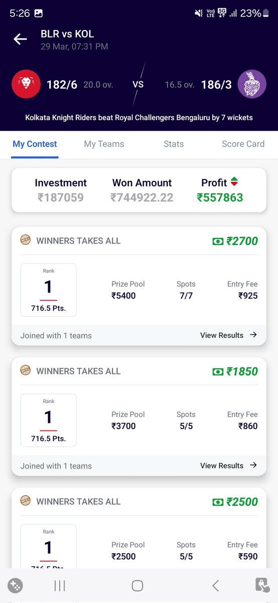bhanu708p's tweet image. WON 17LAKHS #RCBvsKKR #Dream11 Match-10 #vision11
#myfab11 #bhanu708p
Please join the telegram channel for the fantasy team before every match.
Link In Profile Bio