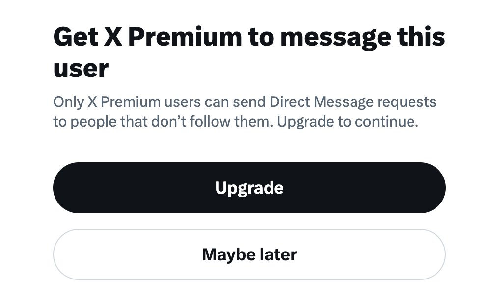 JoshuaWaterma14's tweet photo. @HaydenRhodea You should adjust your DM settings to allow DM's from non paid X users maybe- just a thought to help increase your range! https://t.co/8QU4dk5Jos