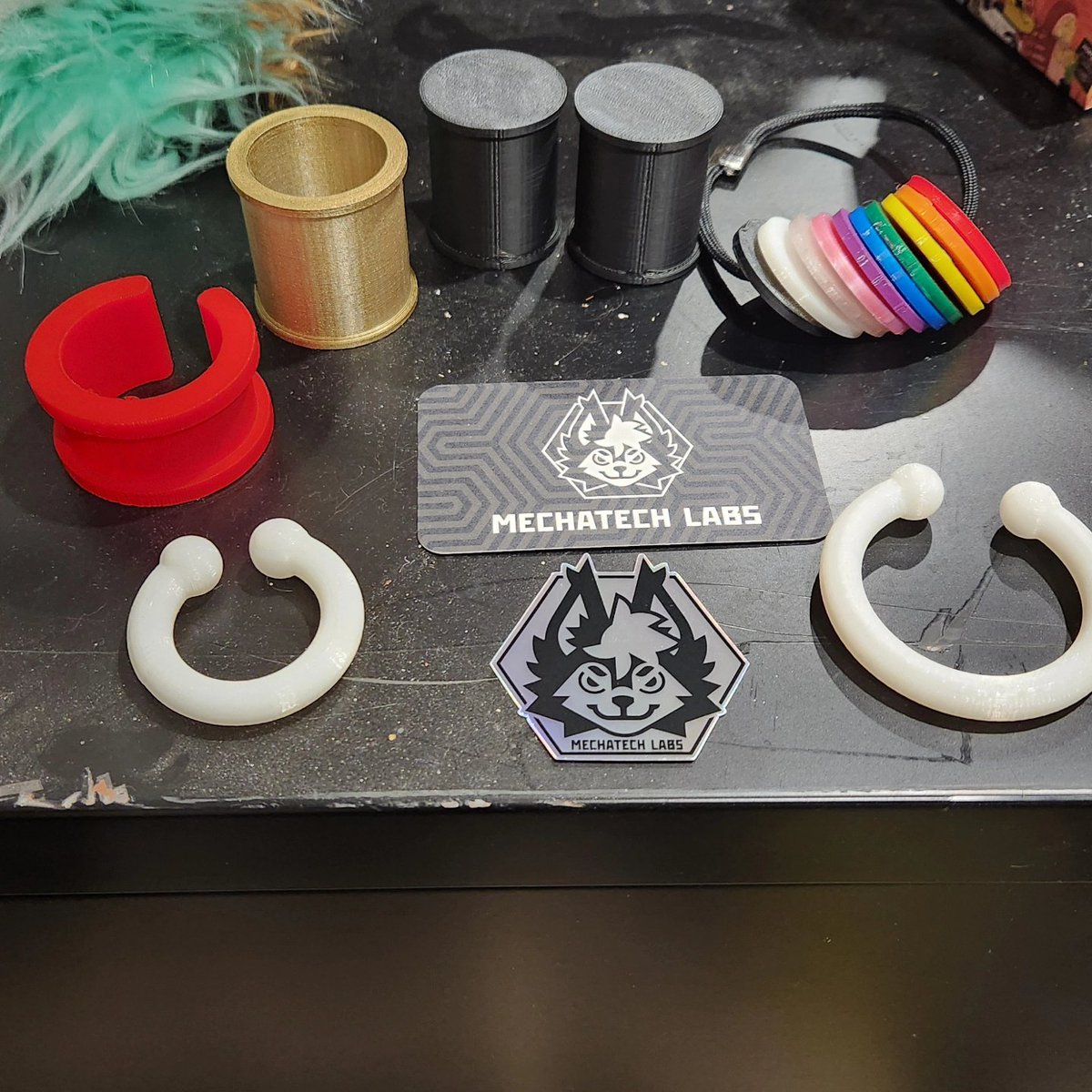 Realized I don't think I've posted the rings here yet. New addition to my lineup. Available in any of the colors on the sample ring, more options by request!