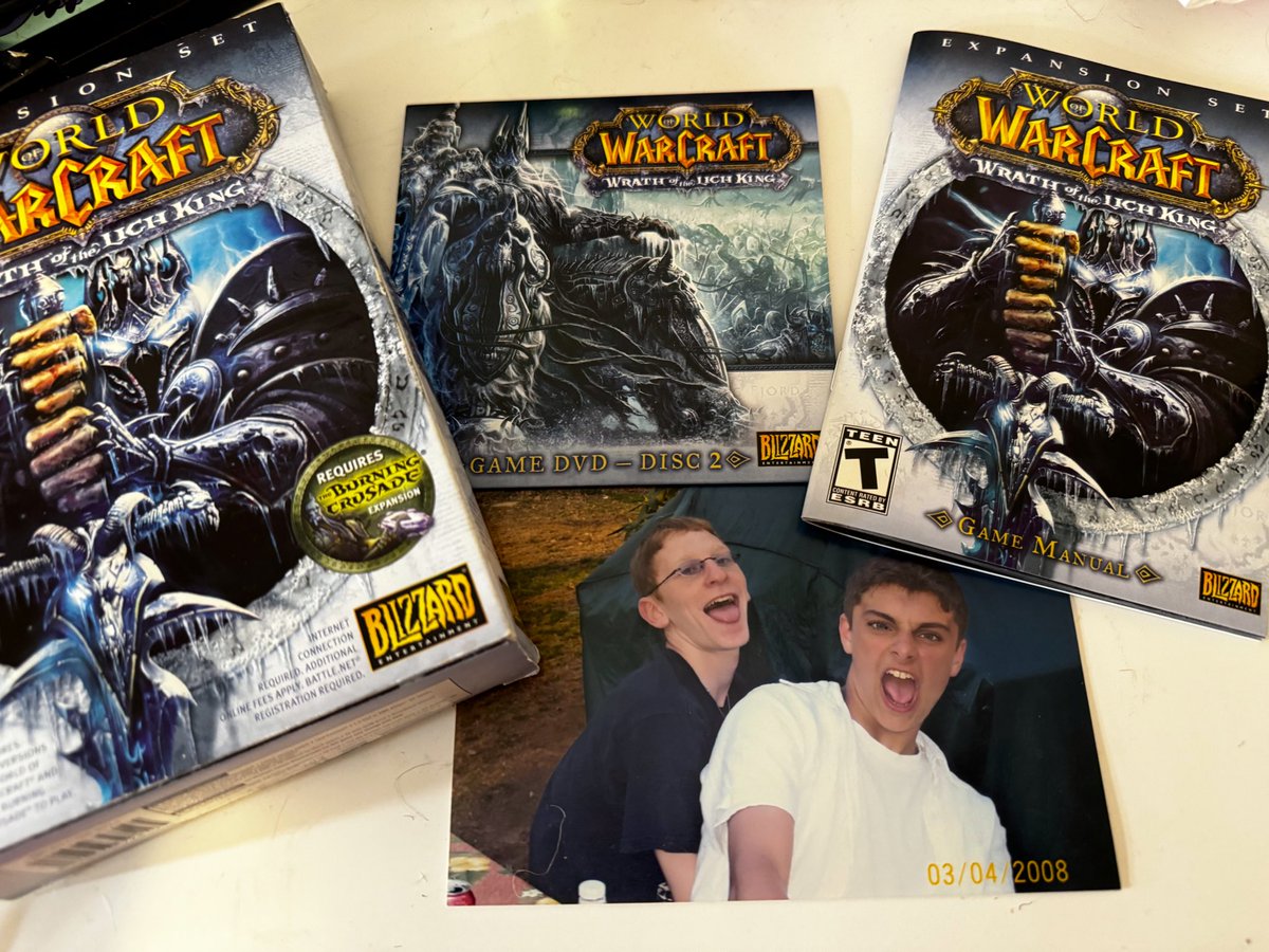 briixxloveee's tweet photo. So I bought this today while in an antique store not only do I feel insanely old but what I found   inside is priceless 🥹

Twitter I need your help finding them, I want to return this to the owner!! Imagine if they still play @Warcraft that would be insane! https://t.co/2ksxYQD3xr