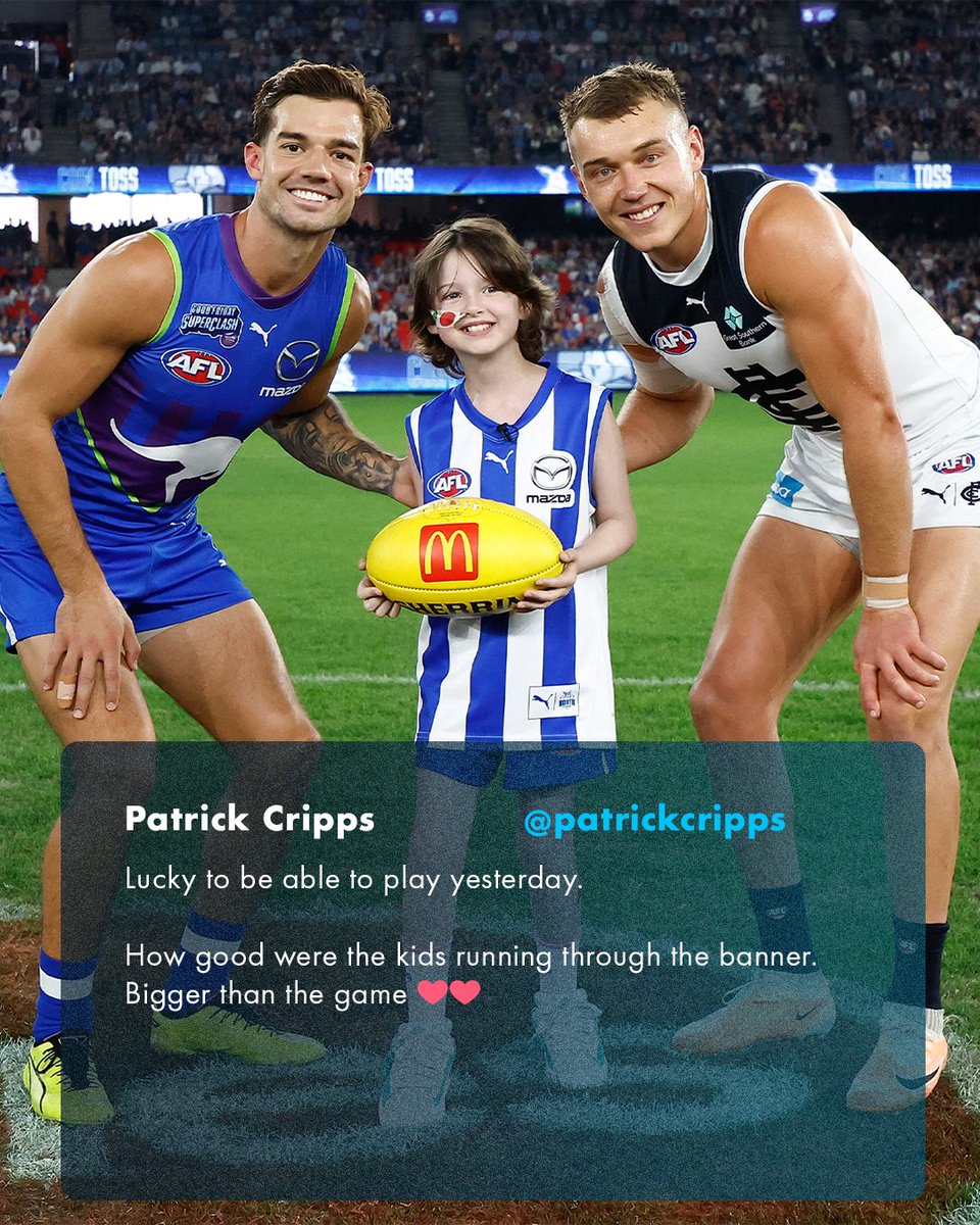 Crippa 💙s the Good Friday SuperClash. Always a pleasure, @NMFCOfficial 🤝