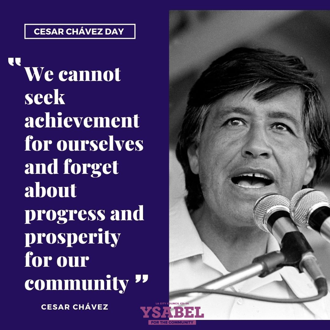 Today, we celebrate Cesar Chavez, who fought to secure better wages and safer working conditions for those who keep our country fed. We honor him by supporting workers' rights — always. Every strike, every action, every boycott.

#SiSePuede #CesarChavezDay