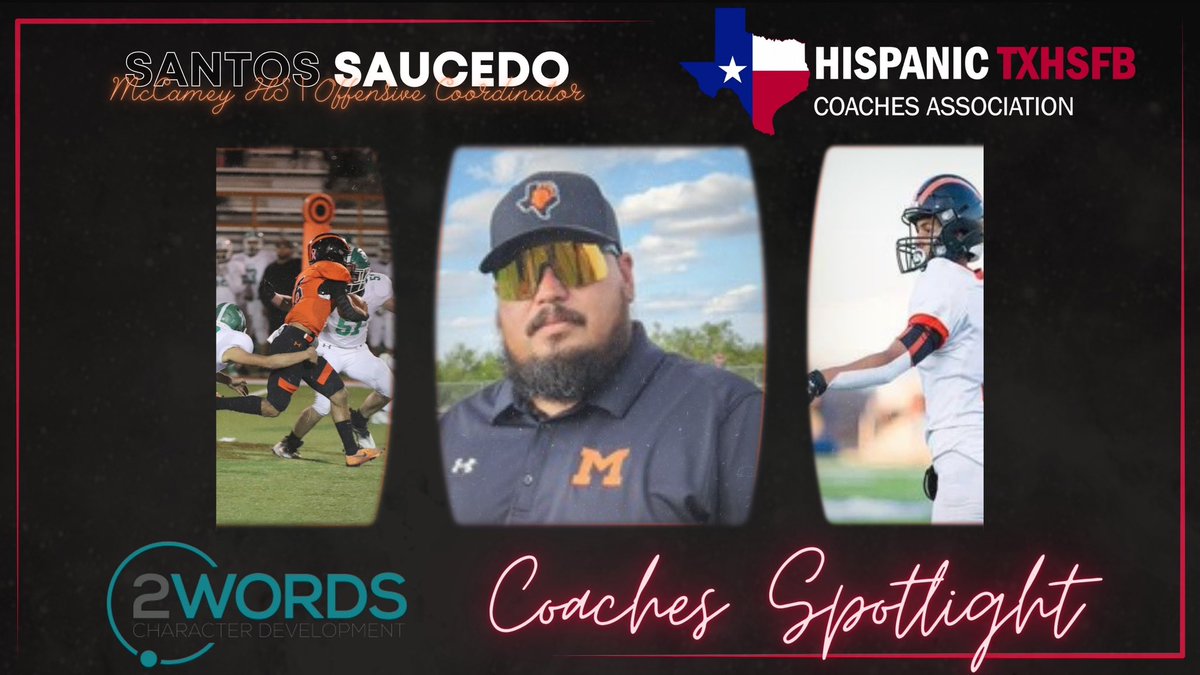 HTXHSFBCA Weekly Spotlight presented by @2Wordstv features @ssaucedo229 in March Week 4! Coach Santos Saucedo of @McCameyFootball says “When life hits you in the mouth, you hit back harder!.” Visit us now at hthsfbca.com/2024-weekly-sp… to learn more about this week’s selection!