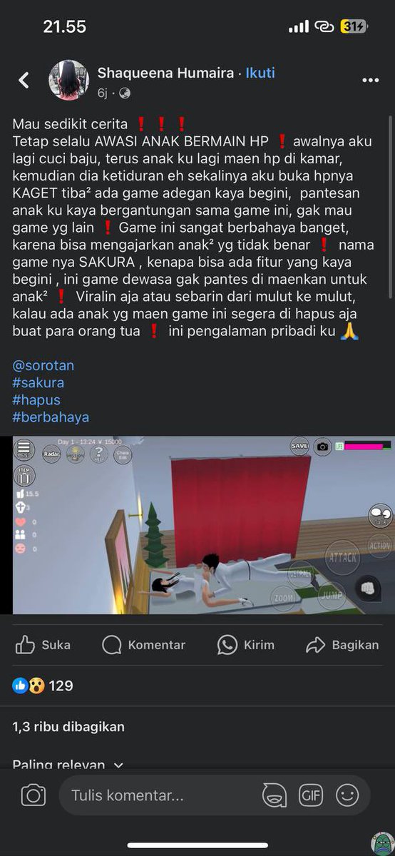 Parahh ini, hati2 buat para orang tua banyak game yang nggak bener jaman sekarang salah satu cara mencegahnya dengan aktifkan mode kids