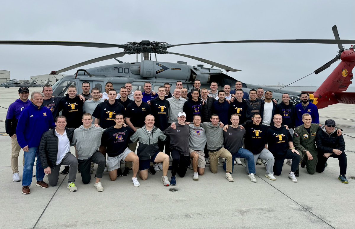 Thank you to the Williams College men’s lacrosse team for spending an afternoon with the “Fleet Angels”. One of HSC-2 assigned officers, Lt. Cmdr. Counts, a former player for Williams College, was excited to provide the team with a glimpse of life as a naval aviator. #flynavylant