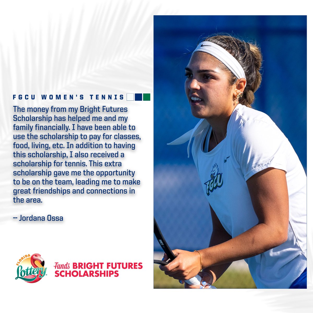 S/O to @floridalottery and its Bright Futures Scholarship 👏 Career path opportunities for our student-athletes would not be possible without your generous support!