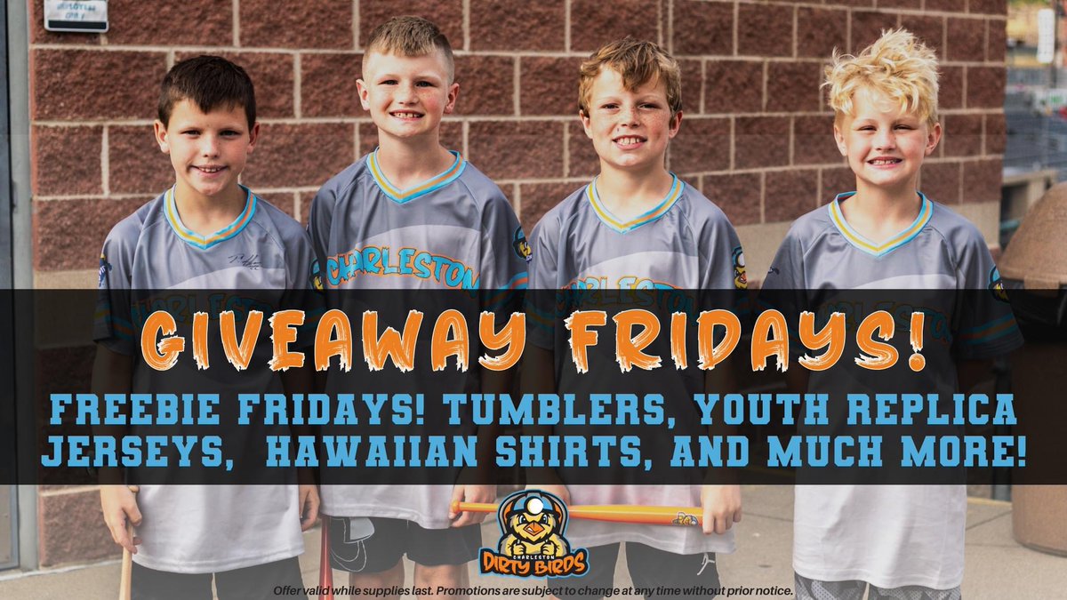 We don't know about you, but we love free stuff 🛍️ If you're like us, plan to be at the Dirty Birds Friday games during the 2024 season for Freebie Friday! Take home tumblers, youth replica jerseys, Hawaiian shirts, and so much more 😆 See all the exact dates at…