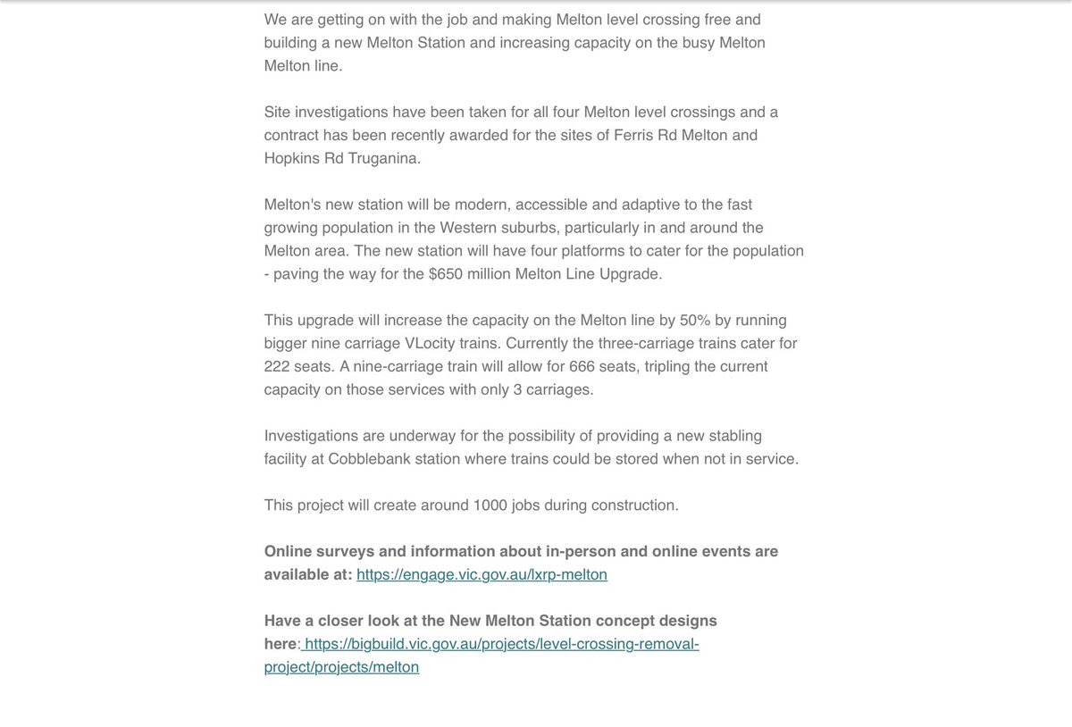 Mow3y's tweet image. @McghieMp #Melton #melton @VicGovAu #Bacchusmarsh 

MELTON ELECTORATE MARCH UPDATE: mailchi.mp/parliament/sta…