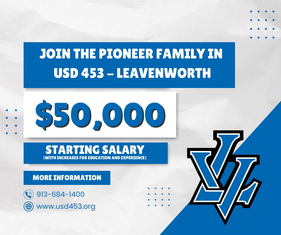 ⭐️ Attention Teachers!⭐️ Join the Pioneer Family for the 2024-25 school year. We offer flex leave time, insurance + membership discount to Genesis Health Club…with base salary of💰$50,00💰 (more with education + experience!) Apply today bit.ly/LV453Jobs #ProudToBeAPioneer