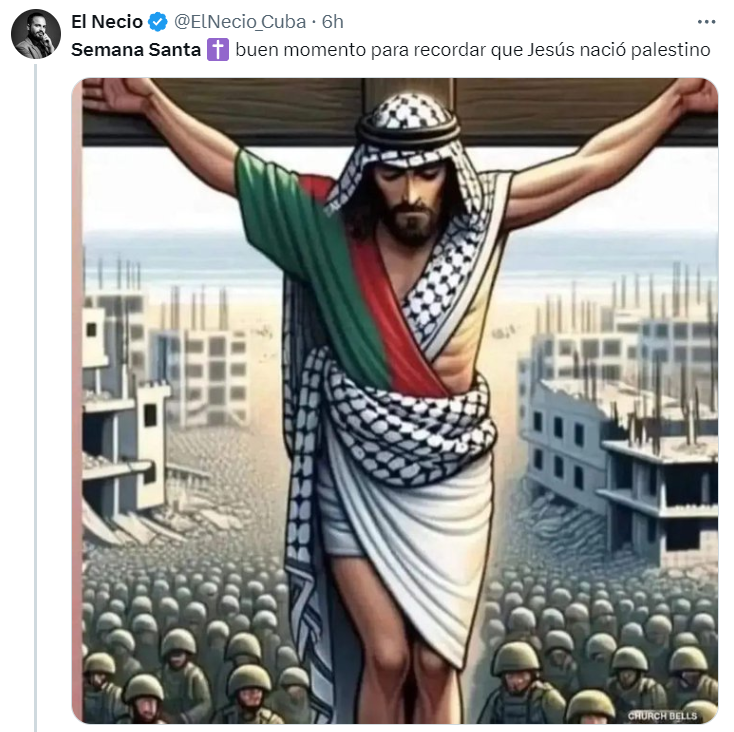 IrvingGatell's tweet photo. Pues no. Jesús fue judío.
Lo único bueno de que gente como @ElNecio_Cuba publiquen este tipo de sandeces es que demuestran que la propaganda palestina SE BASA EN MENTIRAS, y en el burdo intento por robarse la historia judía.
Se dice, y no pasa nada. https://t.co/263fTsAUxI