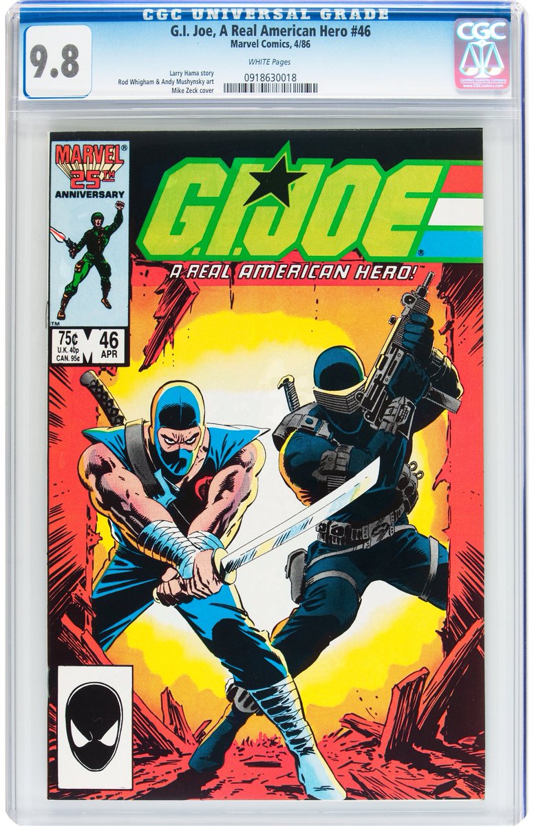 GI Joe #46 from April 1986 in near-perfect CGC 9.8 condition.