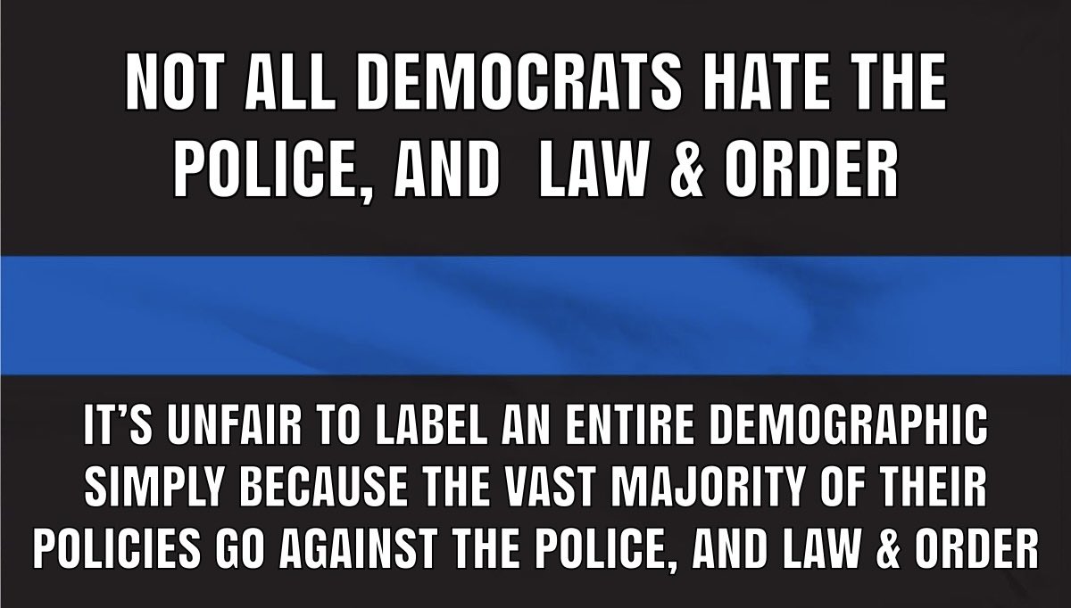 Broad brushes are never good. However, if the party you vote for follows a certain pattern, you inevitably will be painted with said broad brush. 

Speak up. Hold your politicians accountable. Fight the stigma.

#DefendThePolice #BackTheBlue 💙🖤