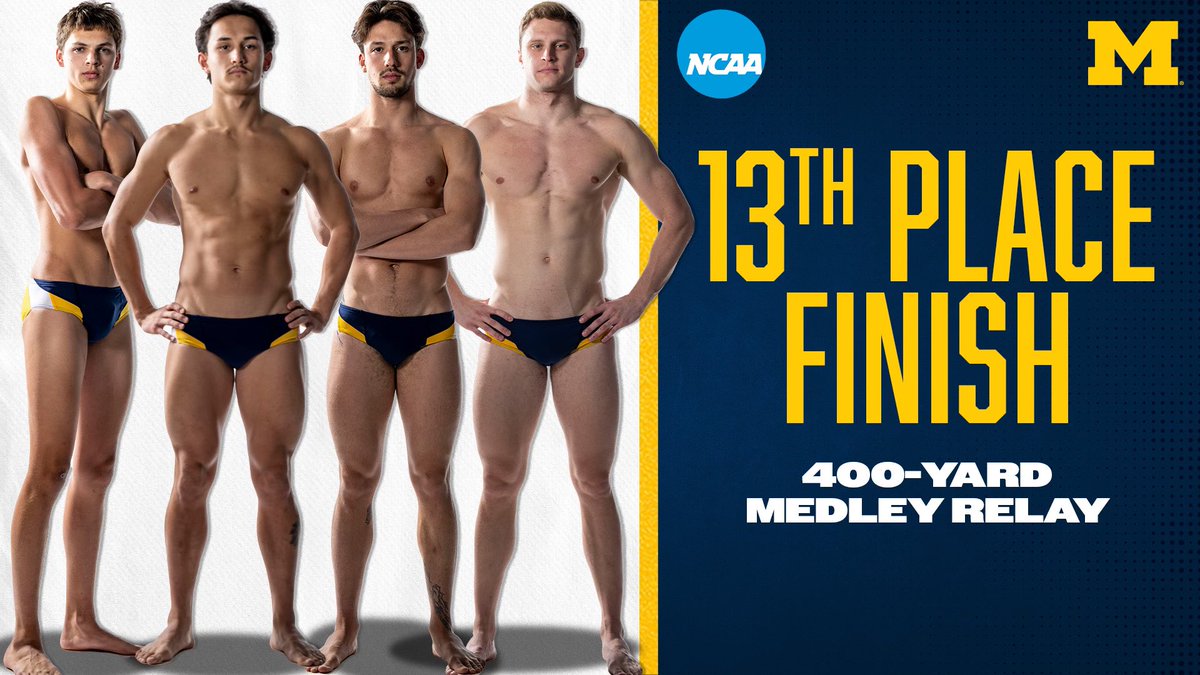 Another top-16 relay finish for the Maize and Blue‼️🙌 Jack, Brendan, Gal and Bence combine to log a 3:03.93 to score big points for Michigan! 〽️ #GoBlue