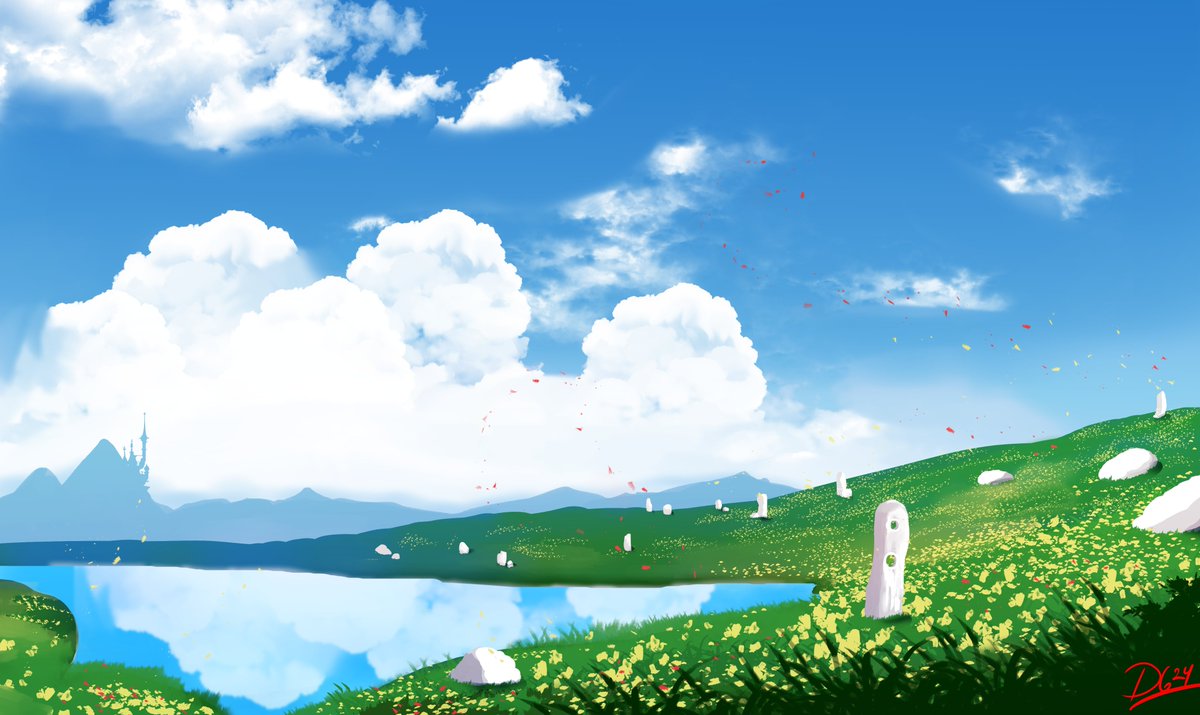 Background painting to relieve some anxiety. 'The Fields of Equestria'