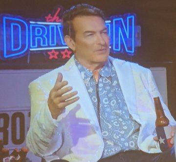 Giving lessons on how to best shoot a rabbit while your co-host is dressed like this. #TheLastDriveIn
