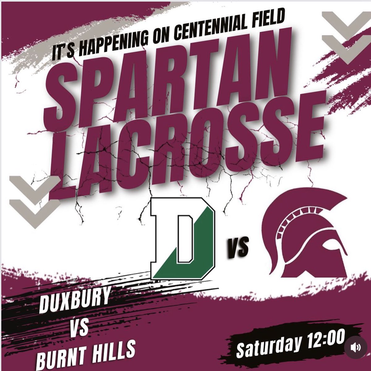 You know what time it is! Don't miss the action Sat. March 30@ Centennial Field as we take on Duxbury @ 12:00
Come support your Spartan Varsity Boys Lacrosse!