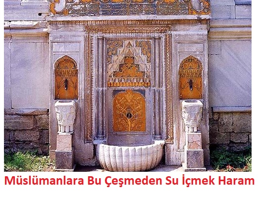 Müslümanlara Bu Çeşmeden Su İçmek Haram

Vaktiyle Bursa’ da bir Müslüman,bugünkü adı
Arap Şükrü olan muhitte çeşme yaptırmış ve
başına bir kitabe eklemiş:
“Her kula helâl, Müslüman’a haram!”
Bursa başkent,tabii Osmanlı karışmış
bu nasıl fitnedir diye *Gitmişler kadıya şikâyete