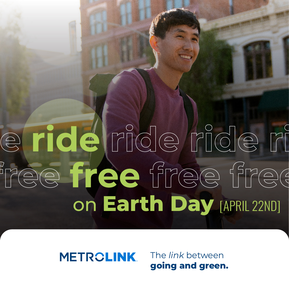 What’s good for the Earth is good for you! Ride FREE this #EarthDay, April 22 on all Metrolink lines. No ticket needed…pick your destination and just hop aboard. Learn More: metrol.ink/3wAxThX
