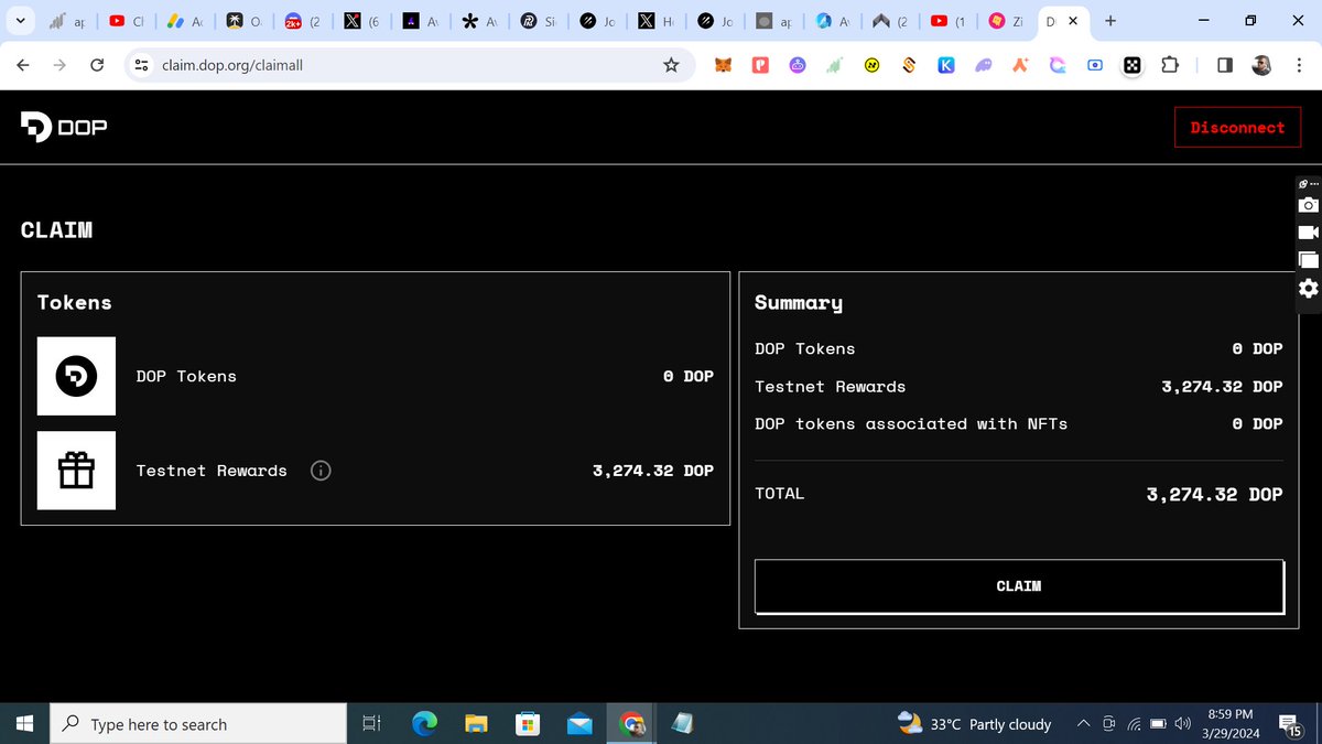 kryptotalker's tweet photo. Over 540k wallets qualified for the #DOPtestnet #airdrop
The testnet rewards range from 467 to 9,822 DOP tokens per person
Check if you are eligible here: https://t.co/kAIEv01SI6
I got 3,274.32 DOP tokens, how many did you get $EVERY one? 👇
@JoinEveryworld $BUBBLE
$PARAM https://t.co/mQ0sM2WgdE