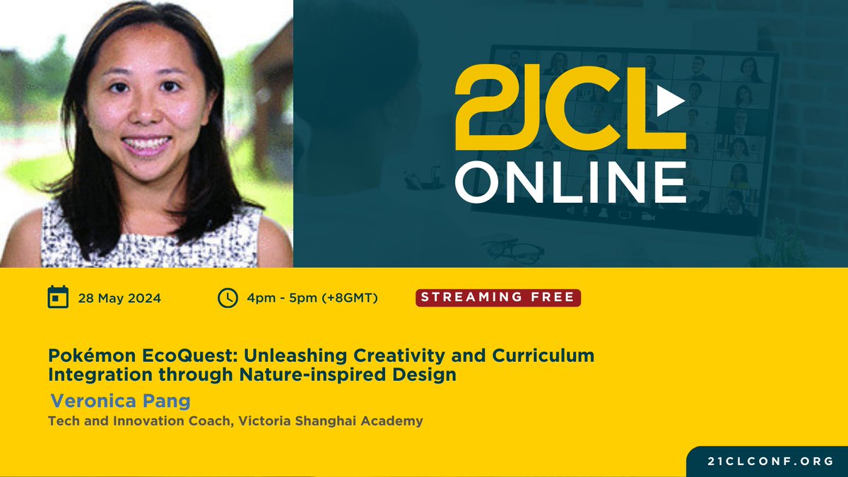 📢 Exciting Session Alert! Join the Pokémon EcoQuest at #21CLOnline. Learn from @PangVeroni how Pokémon card designs can spark students interests and connect them to key science concepts. 🗓️ 28 May, 2024 ⏰ 4-5pm (HKT) RSVP:zurl.co/mcVt #STEAMEducation #EdTeach