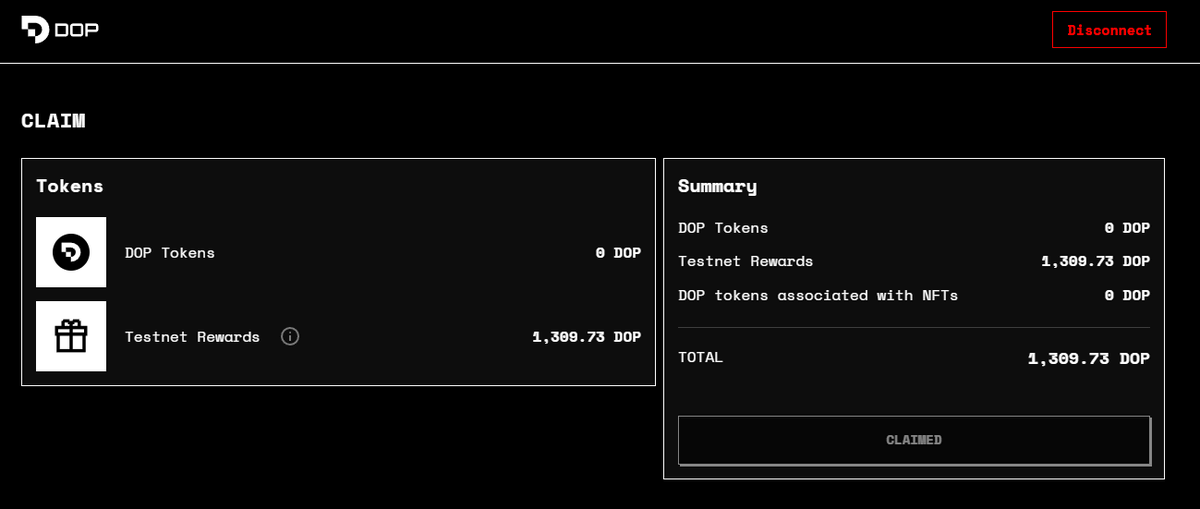 🔔 DOP token claim open
<a href="/dop_org/">Data Ownership Protocol</a> 

*Those who worked on the DOP testnet in the past can receive token claims.

I got about 1300.

✅ claim.dop.org

#DOP #Testnet #Airdrop #Airdrops
