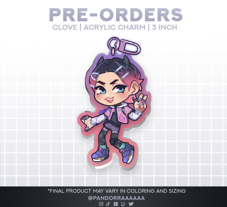 PandorraArt's tweet photo. Alright muckers! 😈🦋
Who's interested in Clove keychain + stickers?
#ValorantArt https://t.co/lm7EV5DUsD