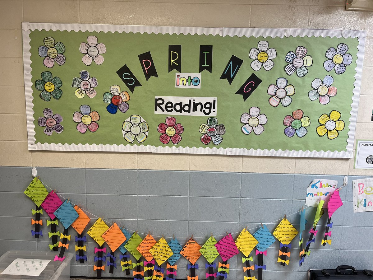 mskkanarkowski's tweet photo. New bulletin board alert! The students were able to write about some of their favorite books and some of them used their book club books! @HowellTwpAldrch @MissScamardella @RoseRuddHTPS https://t.co/9BDPABpEAH