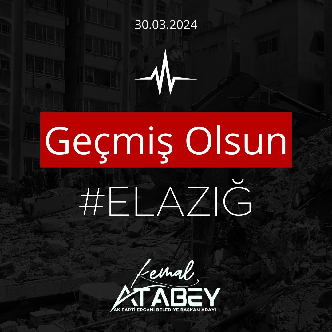 AtabeyKemal's tweet photo. Elazığ da meydana gelen 4.7 büyüklüğündeki #Deprem den etkikenen tüm vatandaşlarımıza geçmiş olsun dileklerimi iletiyorum.

Rabbim milletimizi her türlü afetten korusun İnşallah...

#Deprem #Elazığ https://t.co/Q3b2ToSjIz