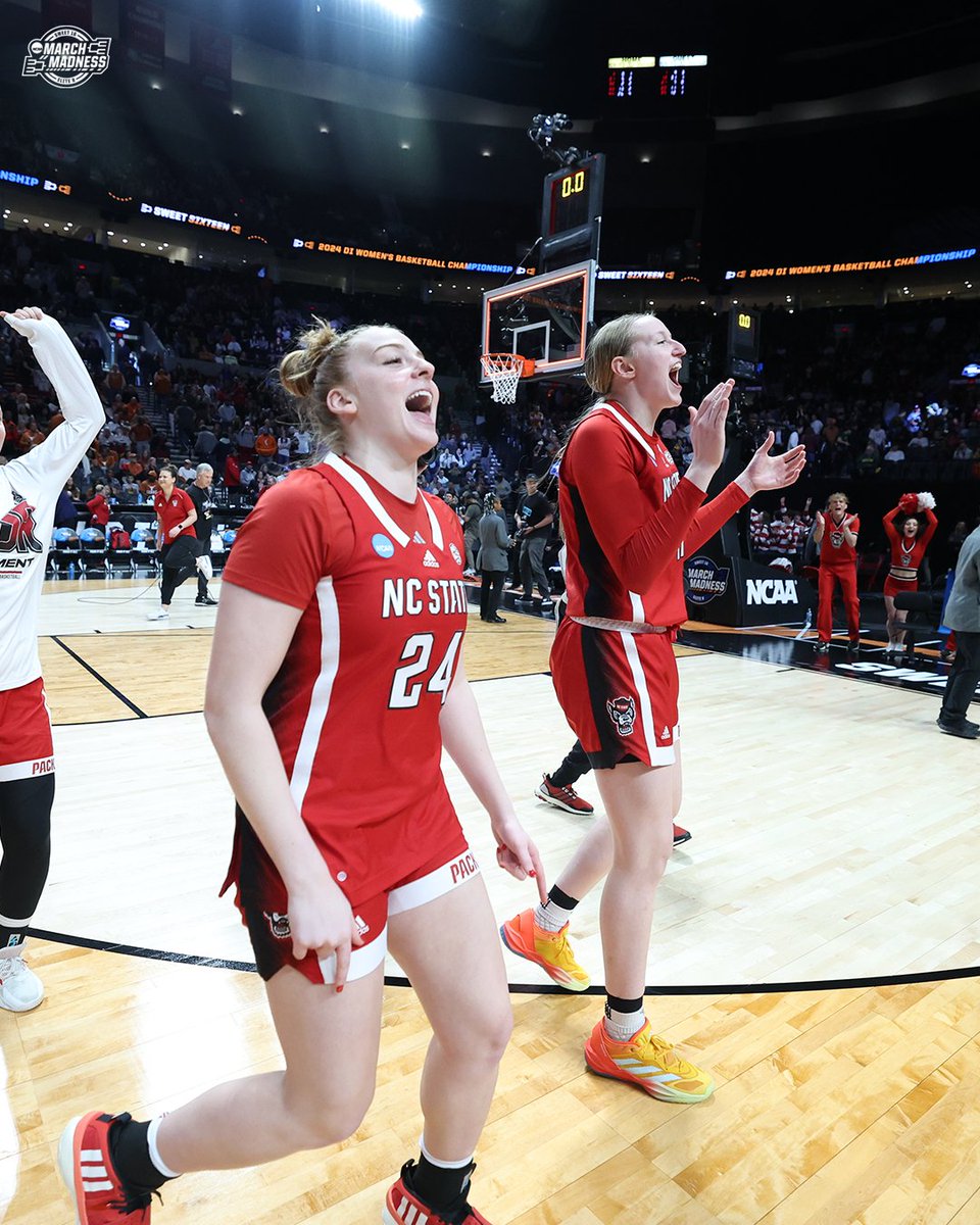MarchMadnessWBB's tweet photo. Good day for the Wolfpack 🤩

#MarchMadness x @PackWomensBball https://t.co/DKLwQxZ6DB