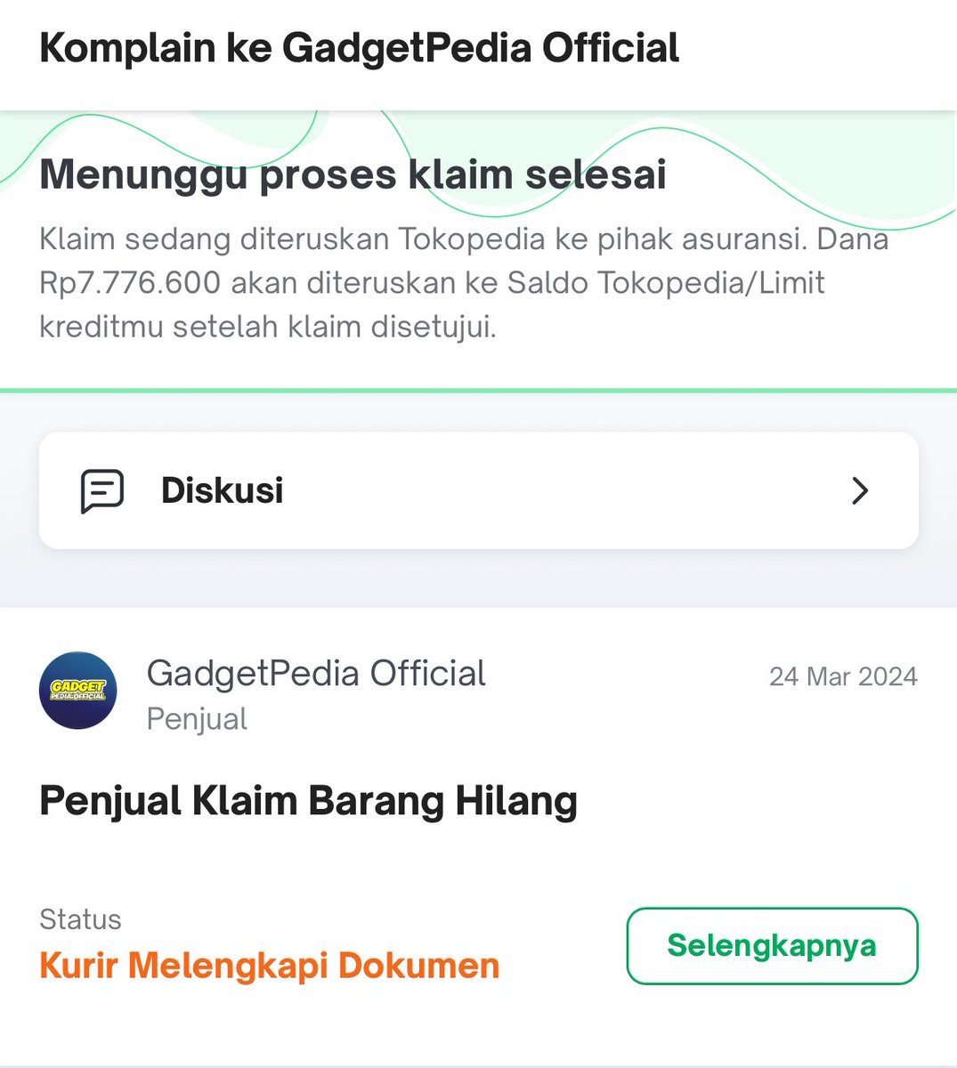 nurcahyn's tweet photo. Mau sampe kapan dia ngelengkapin dokumen, lama amat @TokopediaCare https://t.co/OjDOTmsvub