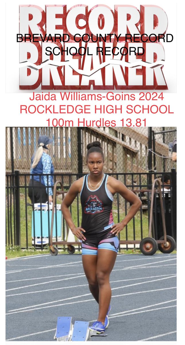 Rockledge High Track (@rockledge_track) on Twitter photo Congrats to <a href="/Jaidaamaya/">Jaida Williams-Goins</a> for breaking the 14 second barrier to become the Rockledge High School record holder in the 100h! <a href="/PeachShawntel/">Shawntel Williams</a> <a href="/RockXCoach/">@Rockledge High XCTF Coach</a> <a href="/rockledge_xc/">Rockledge XC</a> @CoachPruzinsky <a href="/TRONE2/">Coach T-Rone</a> Congrats to <a href="/Jaidaamaya/">Jaida Williams-Goins</a> for breaking the 14 second barrier to become the Rockledge High School record holder in the 100h! <a href="/PeachShawntel/">Shawntel Williams</a> <a href="/RockXCoach/">@Rockledge High XCTF Coach</a> <a href="/rockledge_xc/">Rockledge XC</a> @CoachPruzinsky <a href="/TRONE2/">Coach T-Rone</a>
